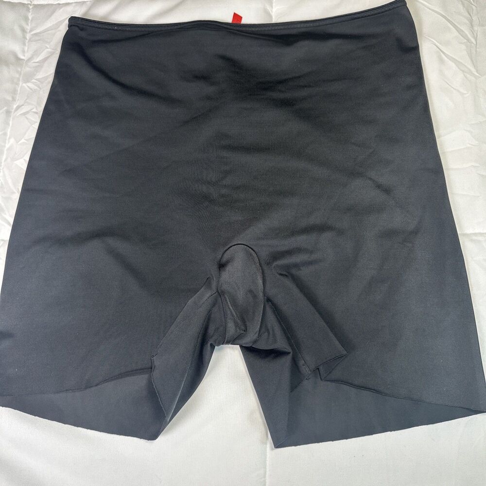 Spanx Shapewear Shorts Slimplicity XL Black High Waist Mid Thigh Tummy Control